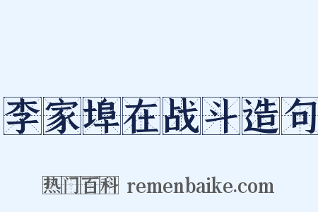 李家埠在战斗造句是什么意思的图片